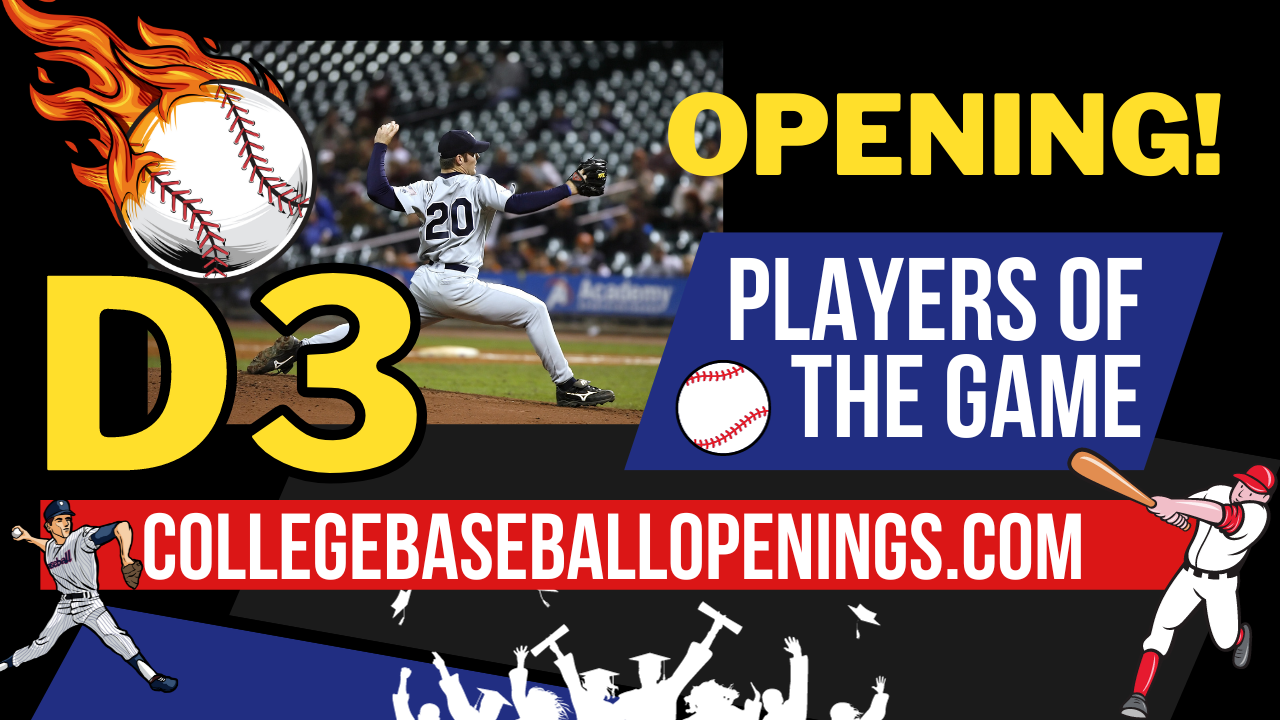 NCAA D3 Recruiting Best Available Players! 2024 College Baseball Openings